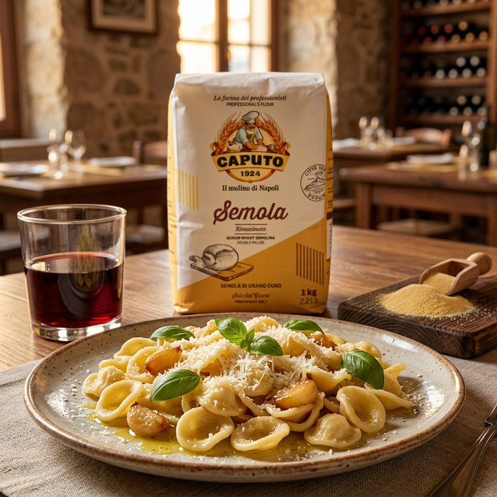 Caputo Semolina Durum Wheat, Italy - 1KG — finished orecchiette dish | Addtocart Dubai UAE