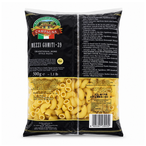 Campagna Mezzi Gomiti #39 Elbow Macaroni, Italy - 500G – rear product view