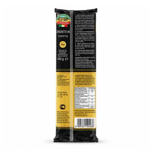 Campagna Spaghetti #4, Italy - 500G – rear product view