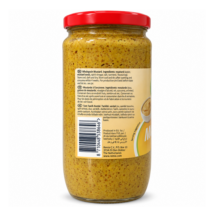 Remia Wholegrain Mustard 850G, ingredients and barcode — additional view | Addtocart Dubai UAE