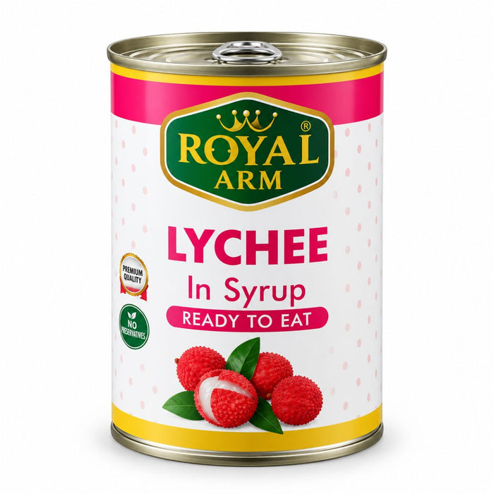 Royal Arm Whole Lychee in Syrup, Vietnam - 565G | Addtocart Dubai UAE
