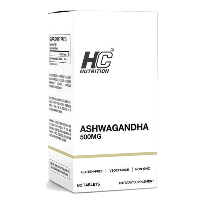 HC Nutrition Ashwagandha 500mg - 60 Tabs front product image | SKU SUPL-745078