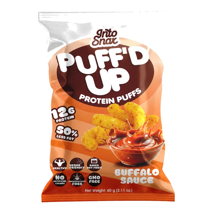 IntoSnax Puff'd Up Protein Chips Buffalo Sauce - 20 X 60G front product image | SKU SUPL-745115
