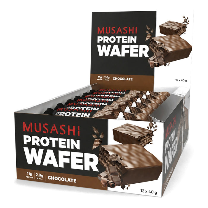 Musashi Protein Wafer Chocolate Mint, New Zealand - 12 X 40G front product image | SKU SUPL-745130