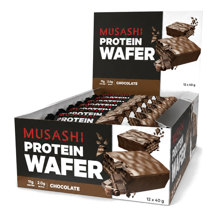 Musashi Protein Wafer White Chocolate, New Zealand - 12 X 40G front product image | SKU SUPL-745133