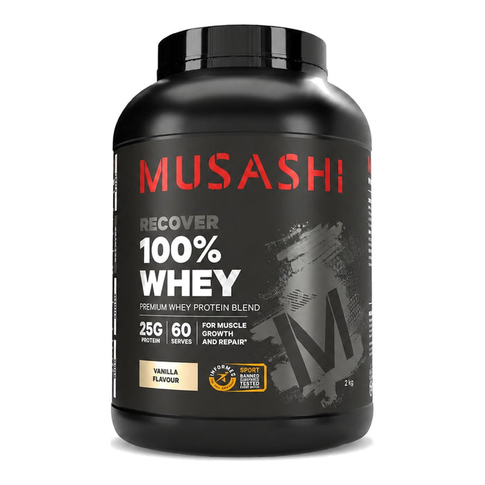 Musashi 100% Whey Vanilla Premium Protein Blend, New Zealand - 2KG front product image | SKU SUPL-745153