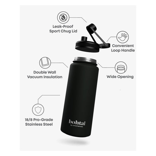 SmartShake Bøhtal Insulated Sports Bottle Black - 960ML product detail view 2 | SKU SUPL-745179