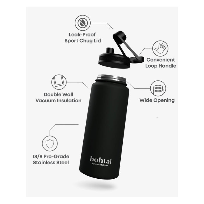 SmartShake Bøhtal Insulated Sports Bottle Black - 960ML product detail view 2 | SKU SUPL-745179