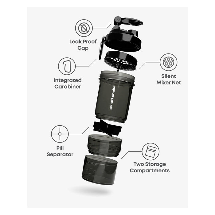 SmartShake Original 2GO Gunsmoke Black Shaker - 600ML product detail view 2 | SKU SUPL-745199