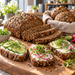 Zeelandia Panomix Kraftcorn Dark Grain 25KG, dark grain bread serving suggestion — additional view | Addtocart Dubai UAE