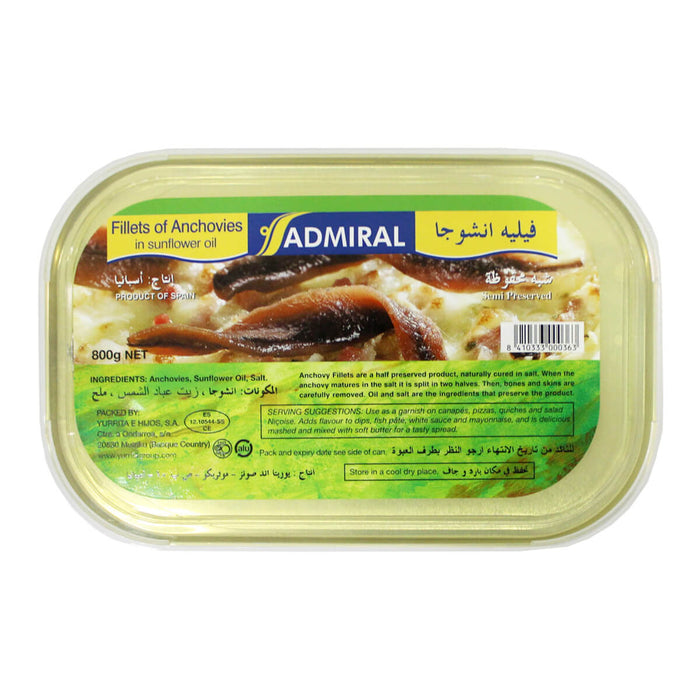 Admiral Anchovy Fillet in Sunflower Oil - 800G