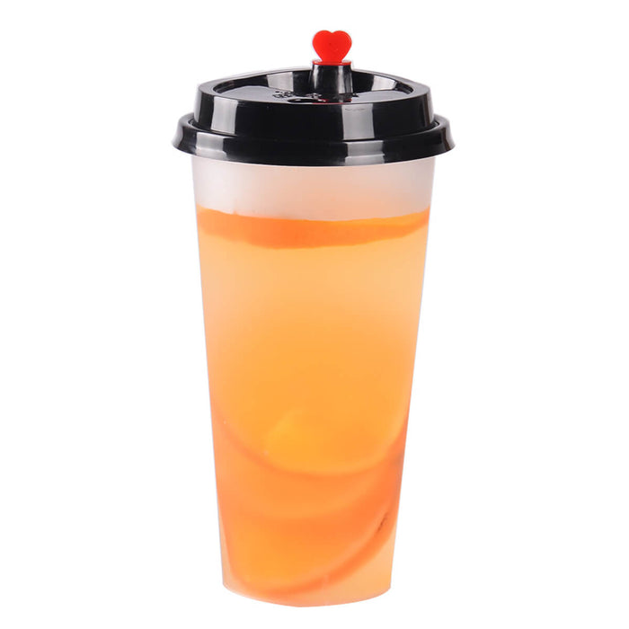 Bubbly Regular Hard Cup with Lid 90MM for Juice, 700ML - Pack of 25