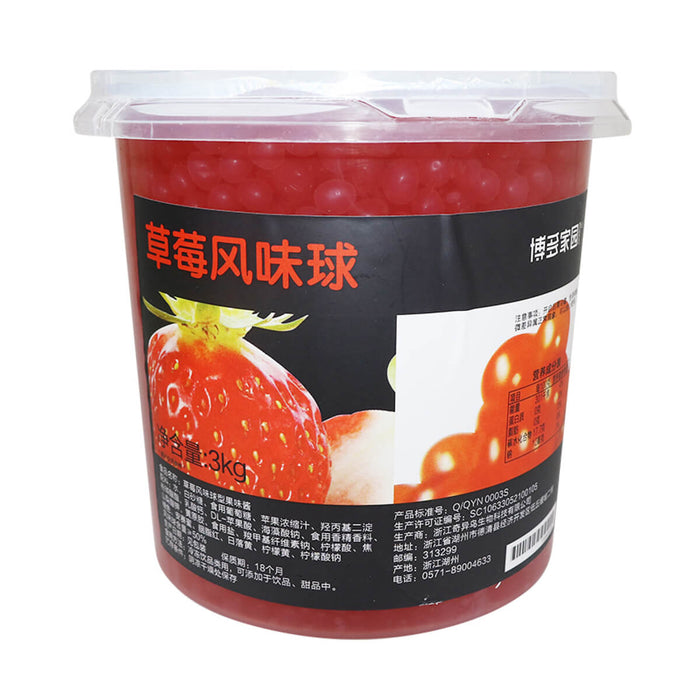 Boduo Strawberry Popping Boba for Bubble Tea - 3KG