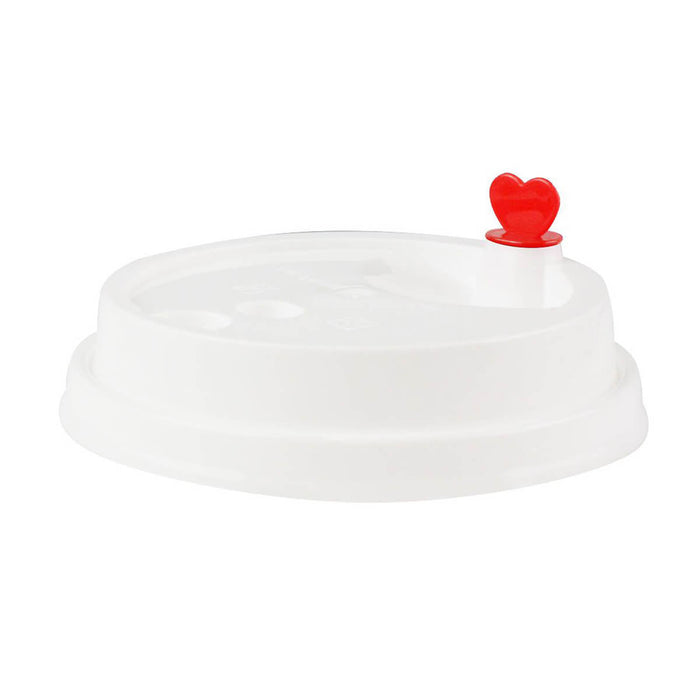 Bubbly Simple Shaped Cup Lid, 90MM, White - 50 Per Pack