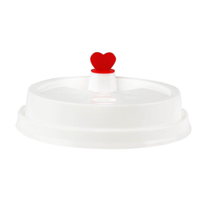 Bubbly Simple Shaped Cup Lid, 90MM, White - 50 Per Pack