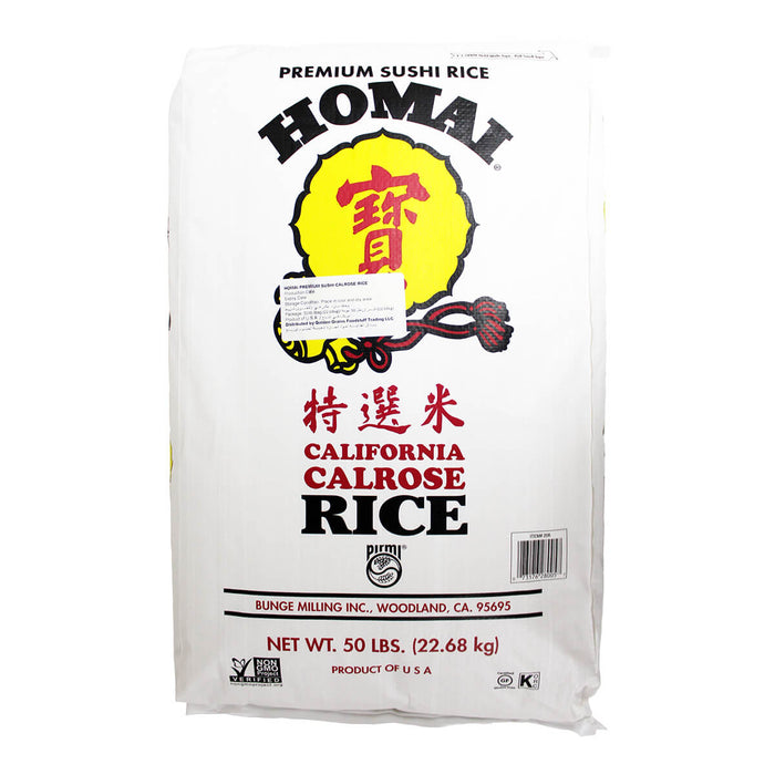 Homai White Calrose Rice, Used for Sushi Preparation, USA - 22.68KG