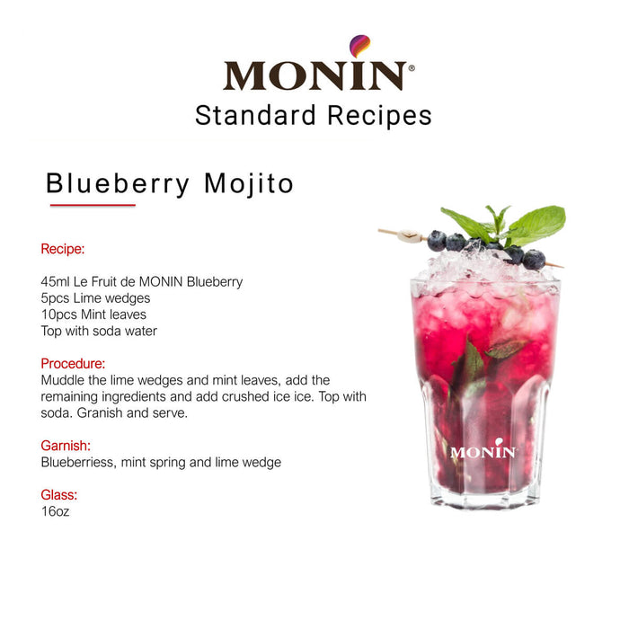 Monin Blueberry Fruit Mix Puree - 1LTR