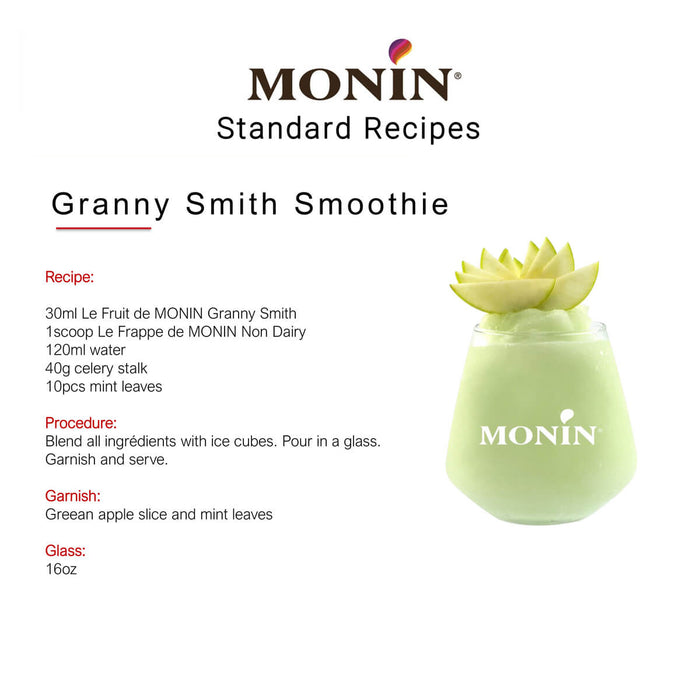 Monin Granny Smith Apple Fruit Mix Puree - 1LTR