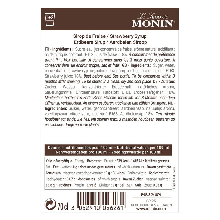 Monin Strawberry Syrup - 700ML