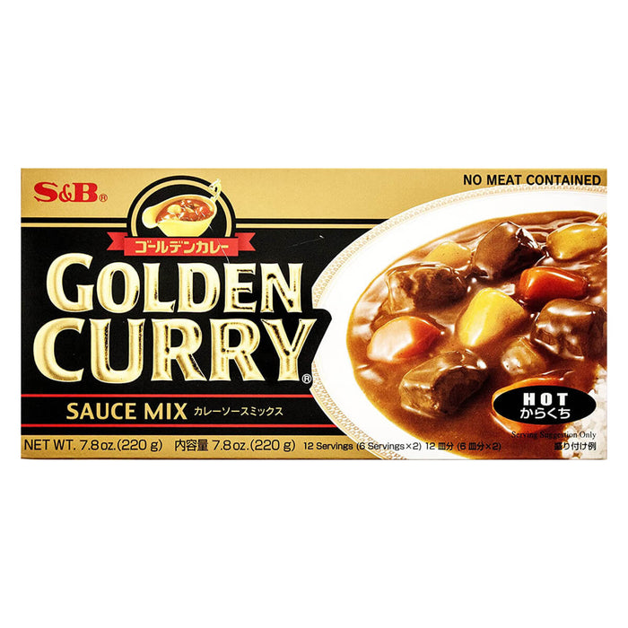 S&B Golden Curry Sauce Hot, Japan - 220G