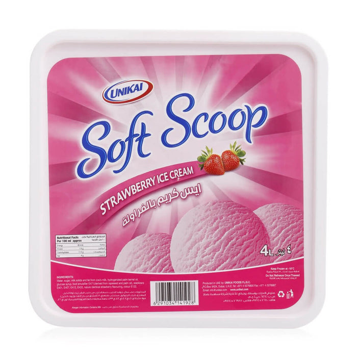 Unikai Strawberry Ice Cream Soft Scoop - 4LTR