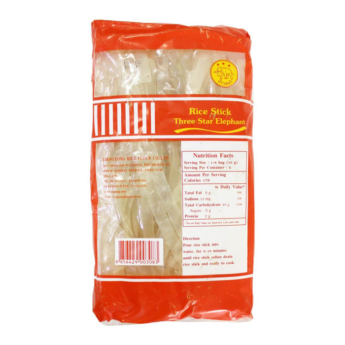 Three Star Elephant Rice Stick 10MM, Thailand - 400G