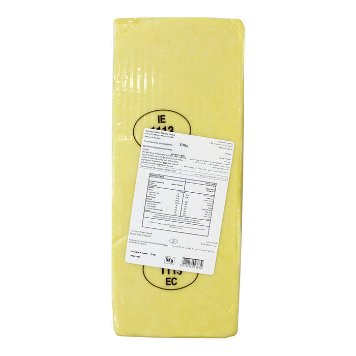 Avonmore White Cheddar Cheese from Ireland, Block, Approx Weight - 5KG