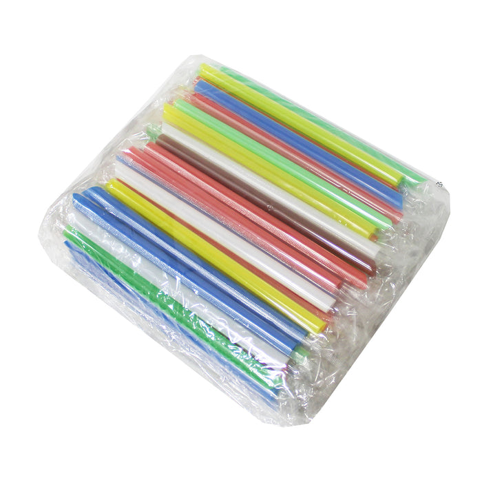Bubbly Boba Bubble Tea Big Multi Colored Straws - 1 Pack of 100 Individually Packed Straws