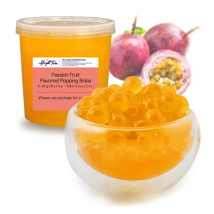 High Tea Passion Fruit Popping Boba for Bubble Tea, Taiwan - 3.4KG