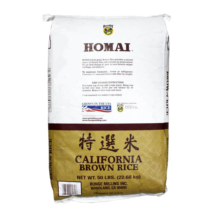 Homai Brown Calrose Rice, Used for Sushi Preparation, USA - 22.68KG