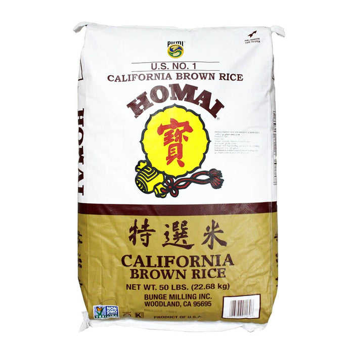 Homai Brown Calrose Rice, Used for Sushi Preparation, USA - 22.68KG