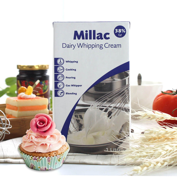Millac 38% Dairy Whipping Cream - 1LTR
