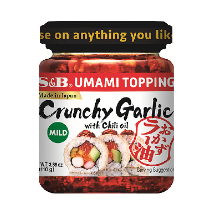 S&B Crunchy Garlic with Chili Oil, Umami Topping, Japan - 110G